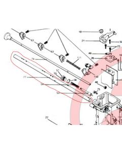 700-17011 - Throttle Shaft: RS Carbs, centre pull